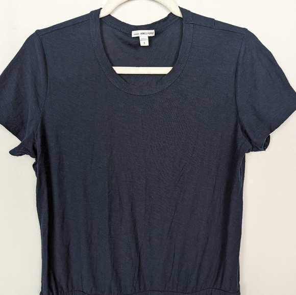 Standard JAMES PERSE sz. 3/L Dress Midi Tee Shirt Slub Knit Dress Cotton Modal - Picture 3 of 7